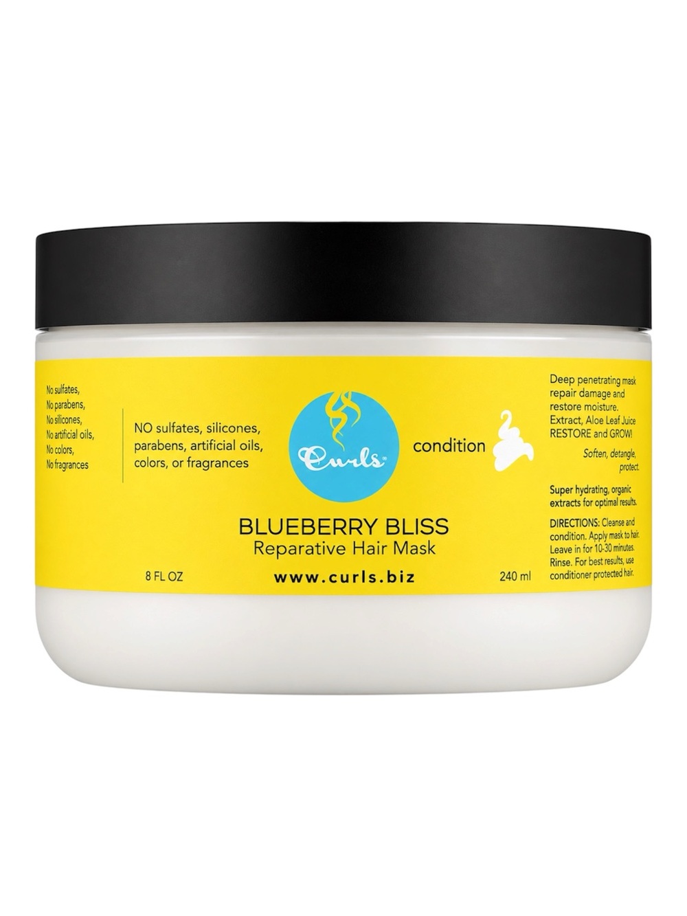 CURLS BLUEBERRY BLISS REPARATIVE HAIR MASK (8 OZ.) NEW/PACKAGING IS DISTRESSED